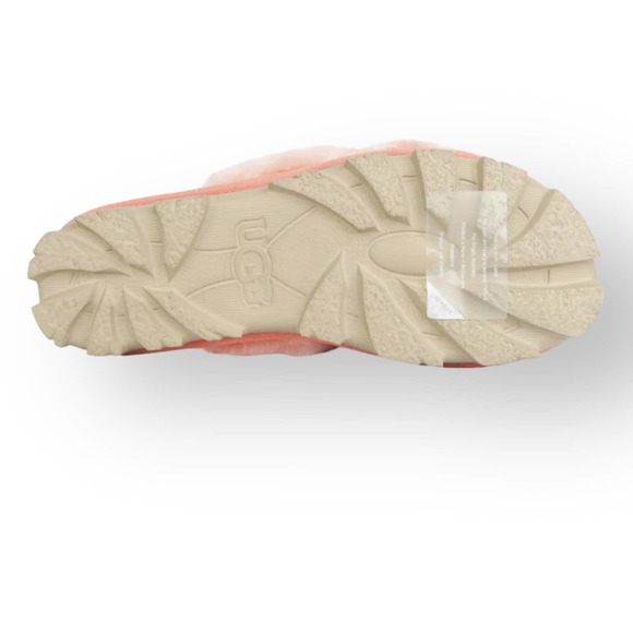 UGG Fuzzette Beverly Pink Criss Cross Strap Fur NIB Slippers Size 5 NIB - Picture 11 of 12